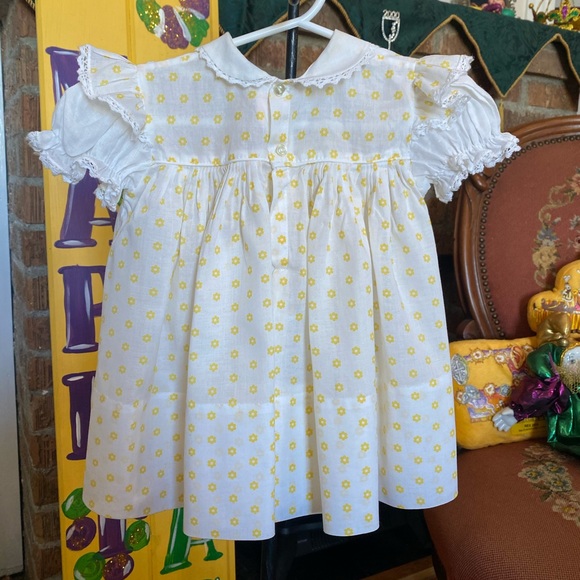 C I Castro Co Vintage Infant Girls Yellow & White  Dress size 9 months - Picture 8 of 12